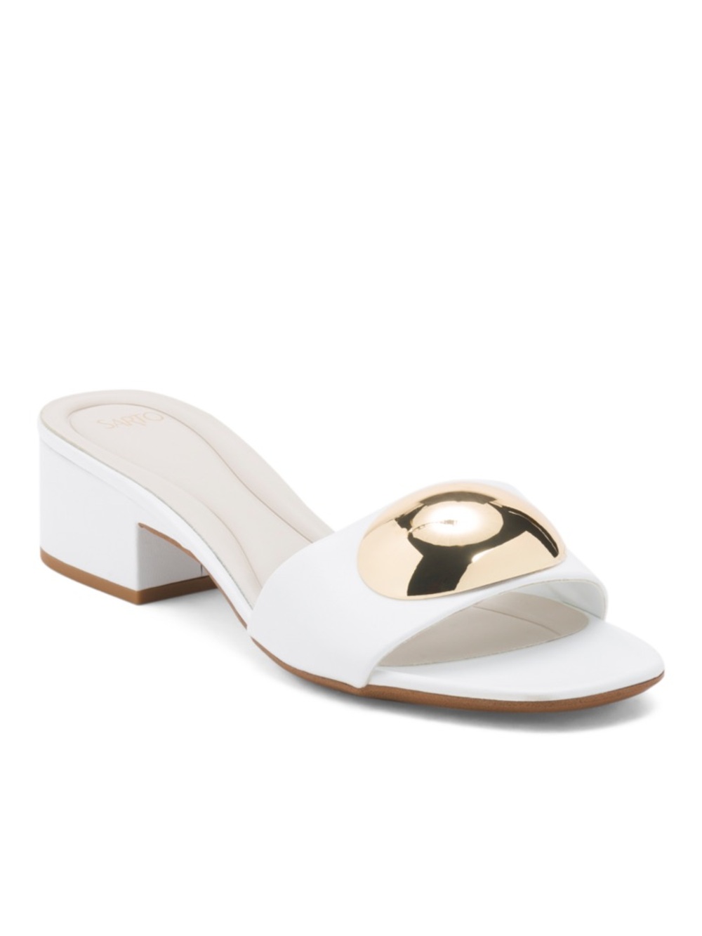 Franco Sarto White Leather Nika Heeled Sandals NWT